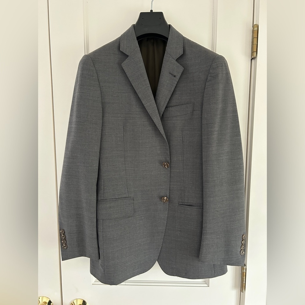 Italian Tropical Wool Sutton Jacket in Charcoal - 36S and 31 - Free Shipping!
